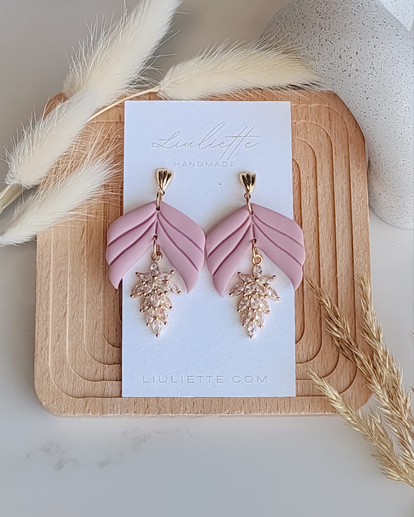 Blushed Petal Drop Earrings